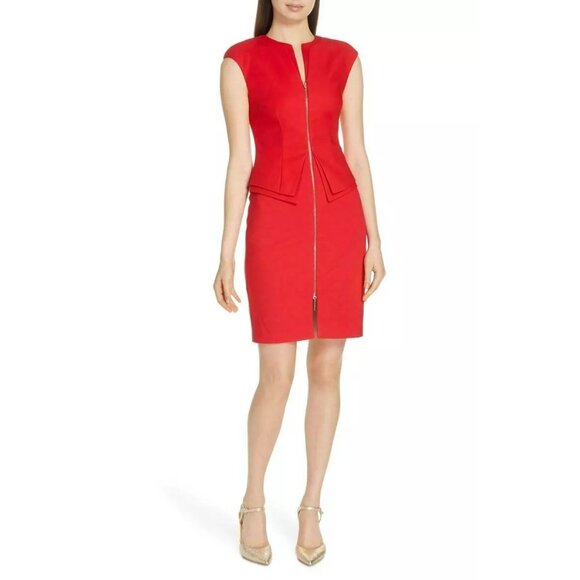 Ted Baker Red Zip-Front Dress - Picture 2 of 9